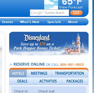 Web Banner Ad: Disneyland
