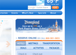 Disneyland banner ad