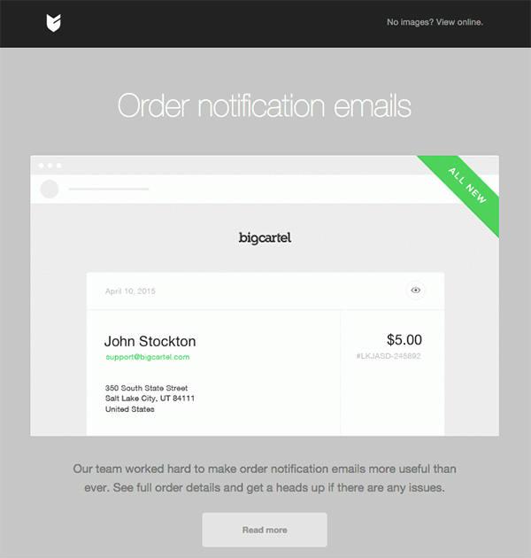 An example of email newsletter design