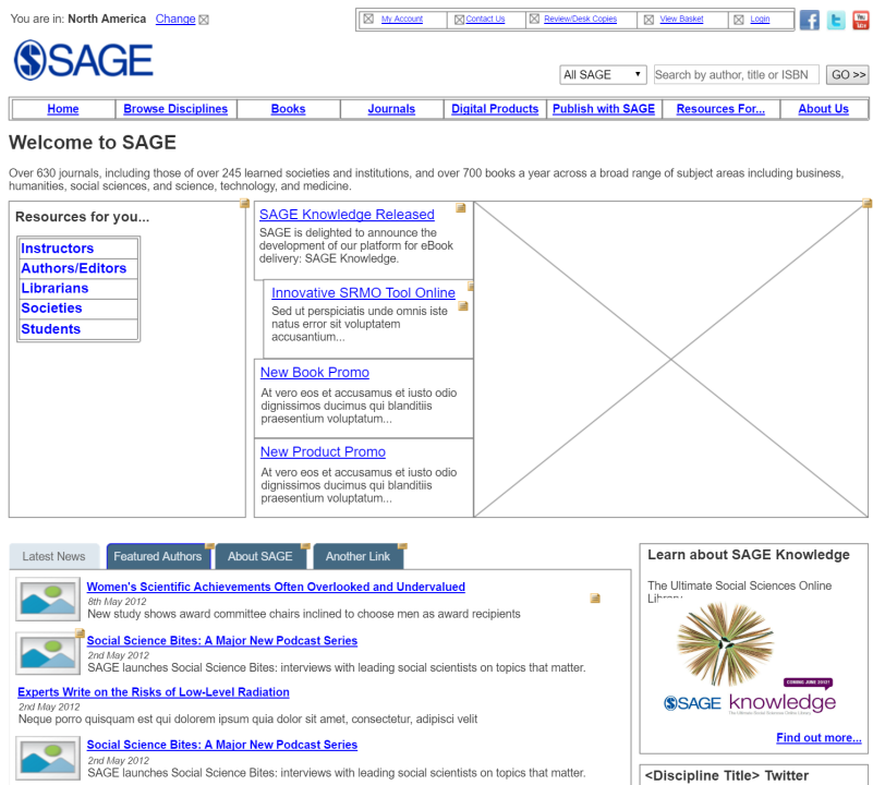 an axure wireframe prototype of the sage web design enhancement